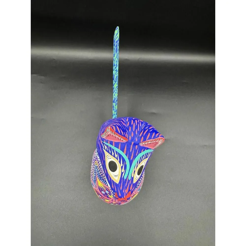Mexican Oaxaca Folk Art Wood Carved Painted Animal Igor Garcia Alebrije Felidae - Picture 8 of 9